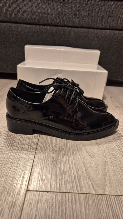 Pantofi Oxford noi negri femei