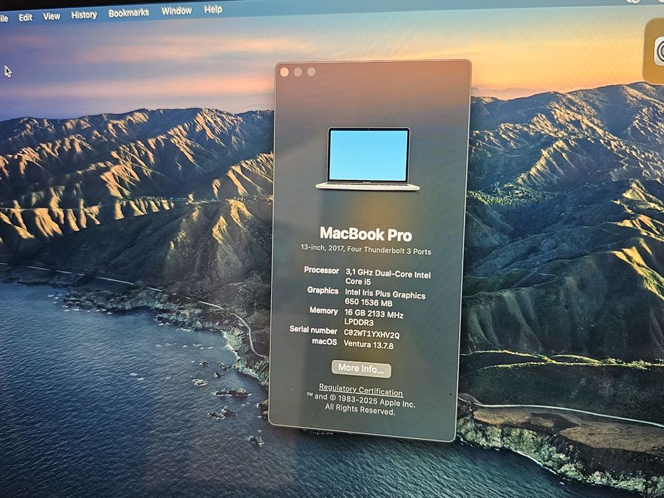 Macbook Pro 13, 16GB Ram 256GB SSD