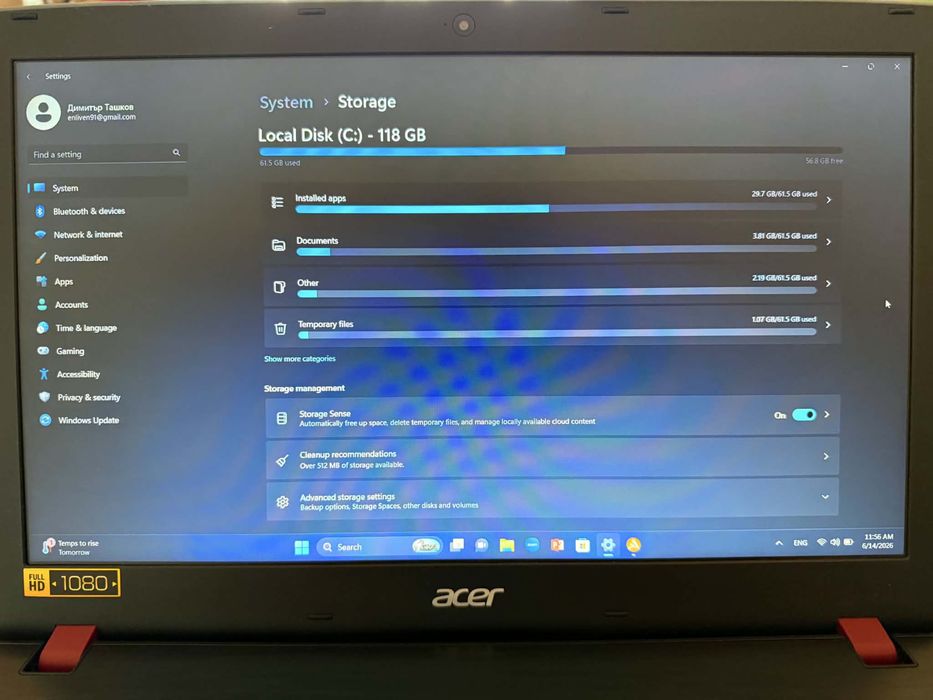 Лаптоп Acer в много добро състояние