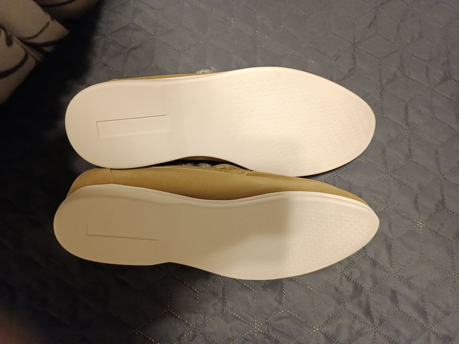 Mocasini bej bărbați piele intoarsă, stil Old Money