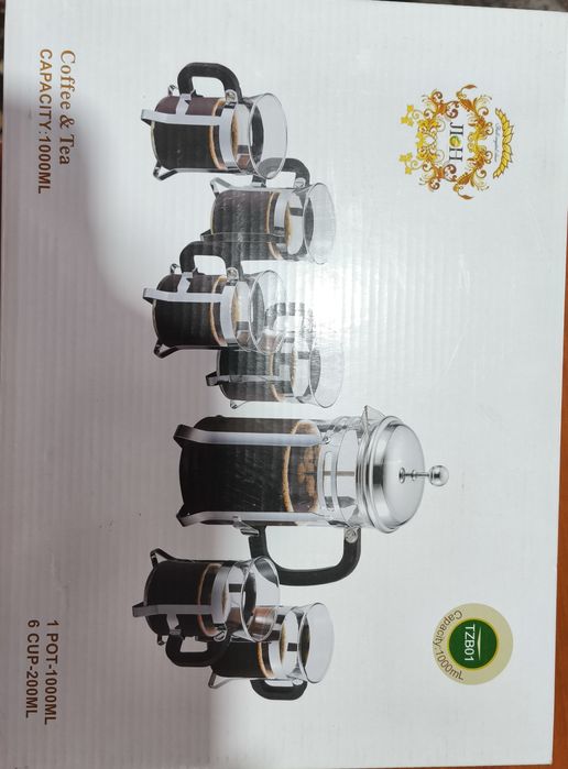 Стеклянный чайник набор для чая и кофе 6+1
Автор: