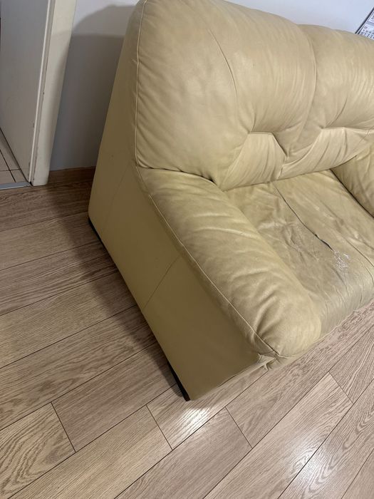 Диван двойка естествена кожа