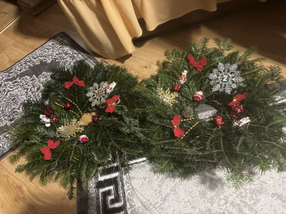 Coroniță Crăciun handmade din brad natural – decor premium