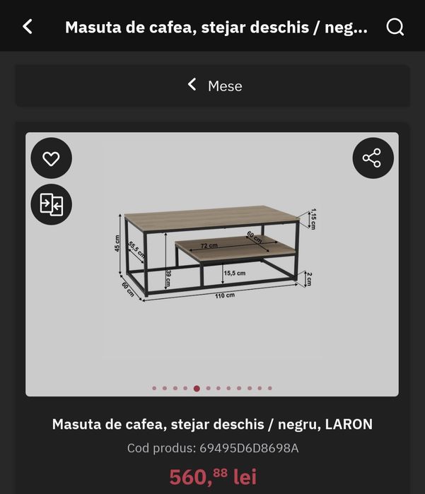 Masa de cafea dining