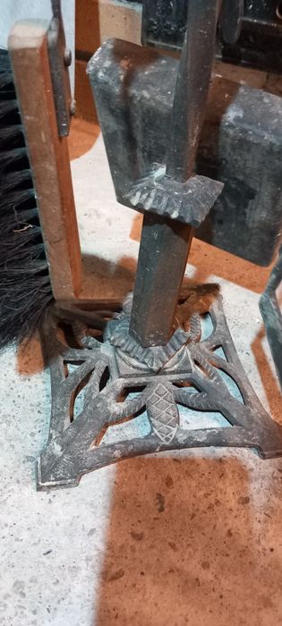 Suport accesori gratar șemineu soba cu piese din alamă