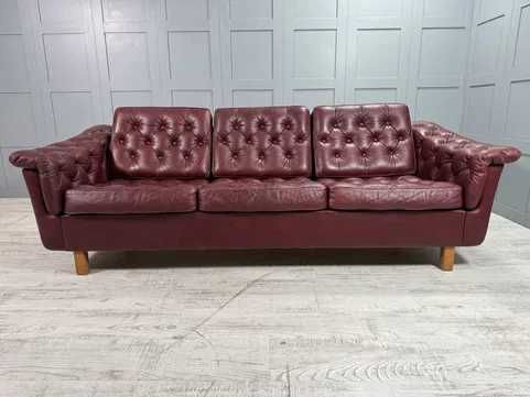 Винтидж диван 3-ка естествена кожа Р473-Д