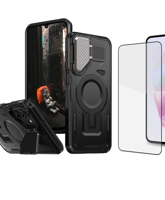 Samsung A56/A36 - Husa Mag Ring si Folie Sticla 6D/Privacy/Silicon