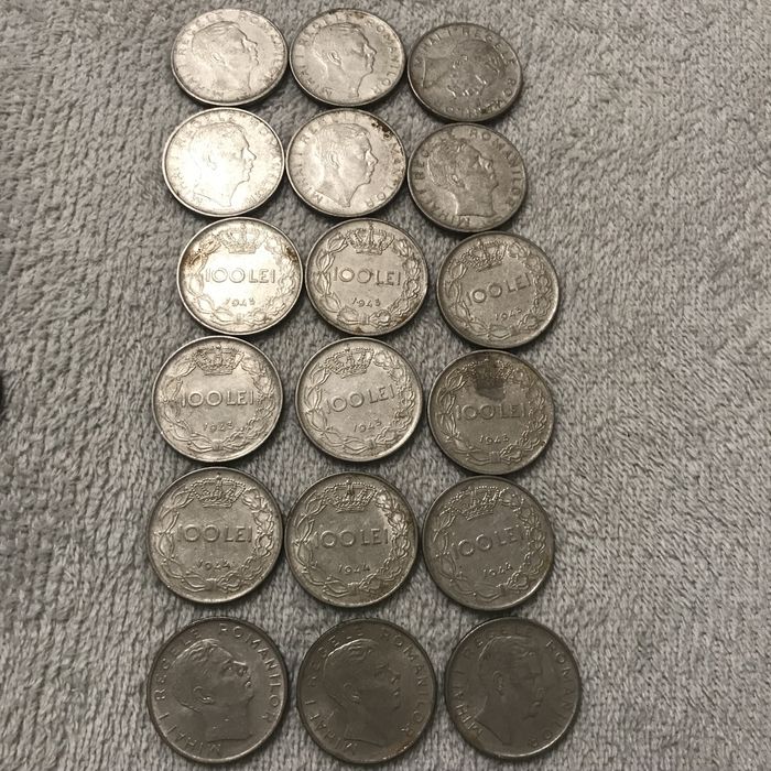 monede cu regele mihai 1943-1944 si ce se vede in poze 100 lei bucata