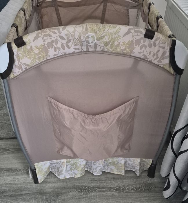 Pătuț pliabil Krausman + Saltea nouă cu husă detașabilă din cocos 12cm