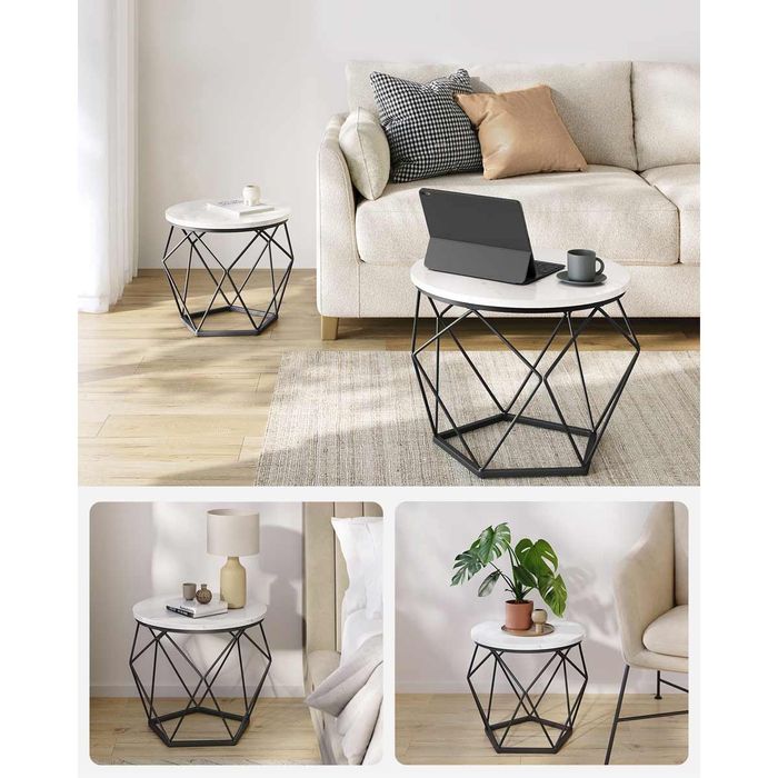 Set 2 măsuțe rotunde de cafea, Vasangle