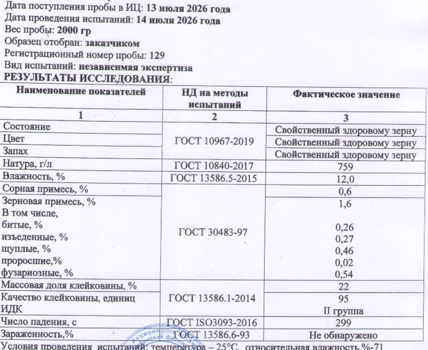 Пшеница 2026 , поселок Зеленое