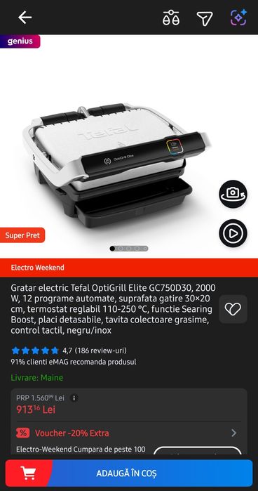 Gratar electric Tefal optigrill elite