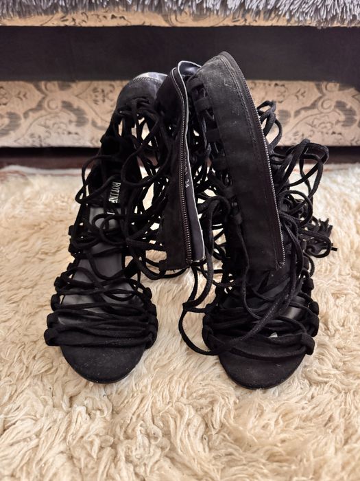 Sandale piele naturala, negru, 38, superbe