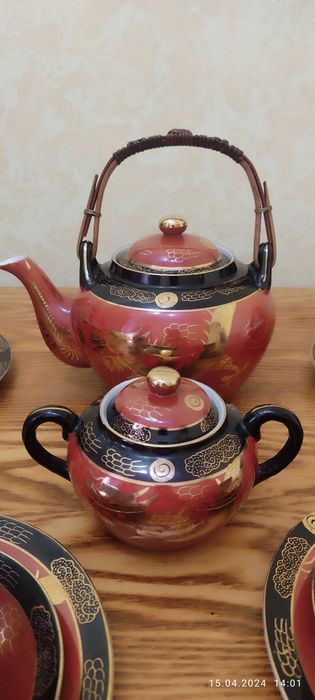 Винтажный японский чайный сервиз  «Дракон»