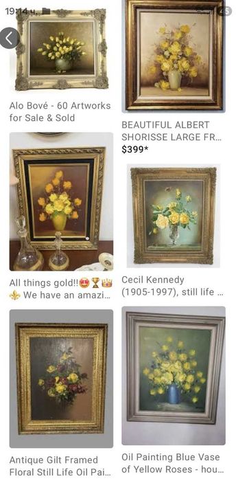 Картина с жълти рози - маслени бои