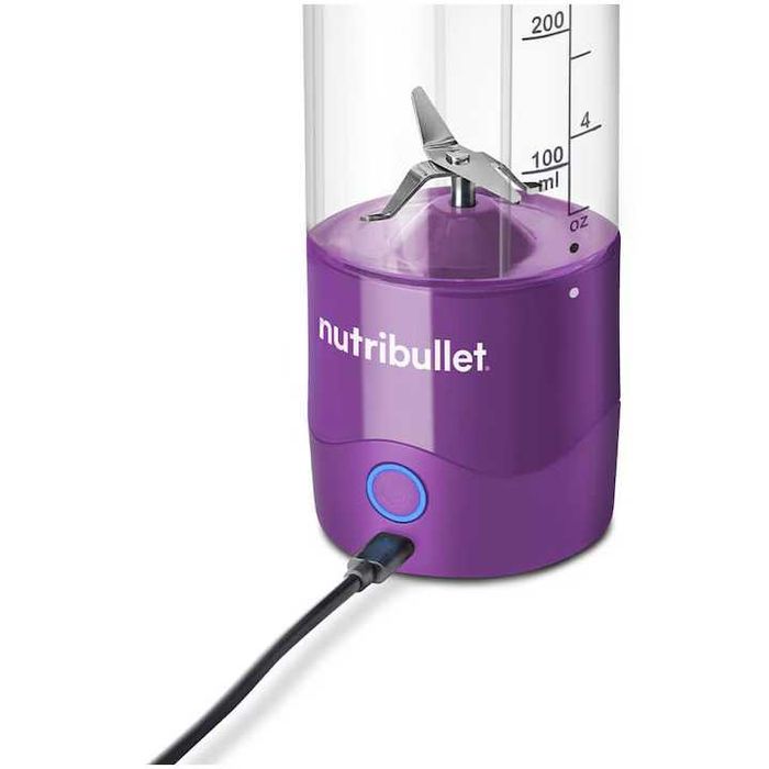 Sigilat Blender portabil Nutribullet NBP003PU, cupa 475 ml, USB-C, mov