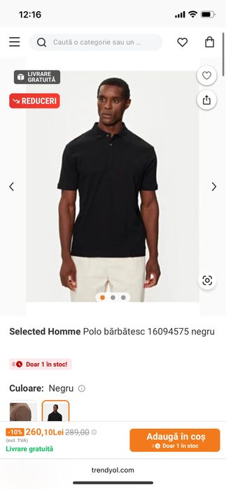Tricou polo Selected Homme marimea M