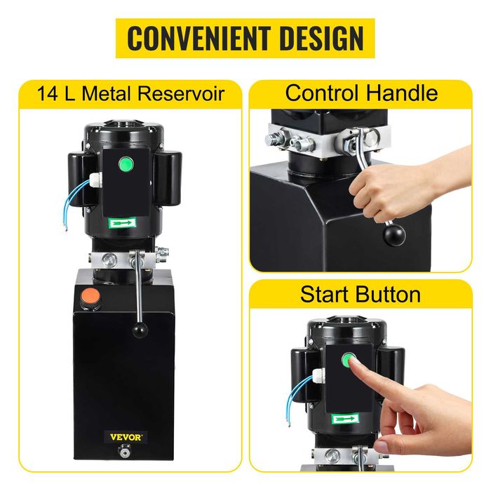 Unitate hidraulică 14L pentru ridicător auto, 1HP, rezervor metalic