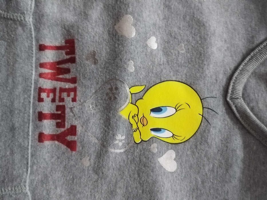 Rochita gri cu gluga imprimeu Tweety