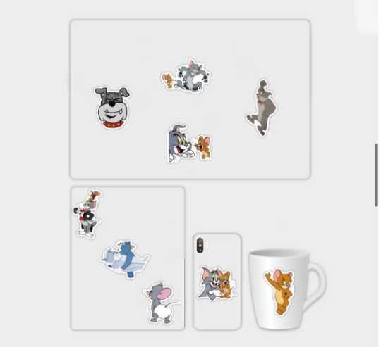 Set Stickere Tom și Jerry / Abtibilduri 50 bucati Waterproof