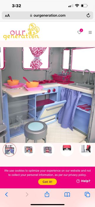 сет каравана за кукли с кола за дърпане с аксесоари 20 бр