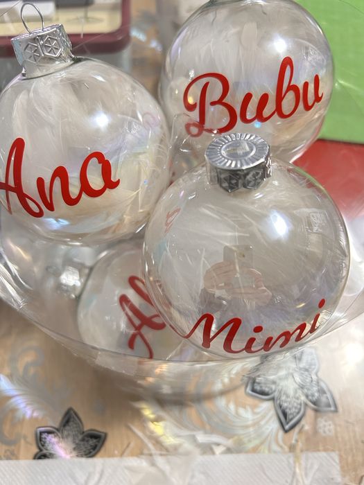 Glob de sticla personalizat 8cm