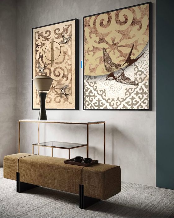 этно картина   қазақы  үлгіде