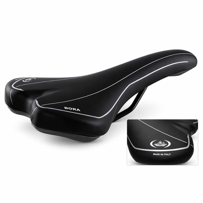 Седалка за велосипед Selle Monte Grappa Bora, черна, Made in Italy