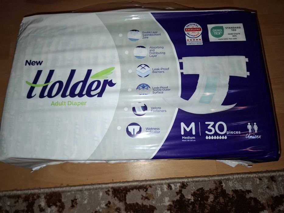 Scutece adulti Holder, marimea M, talie 80-120 cm, 30 buc 30 lei