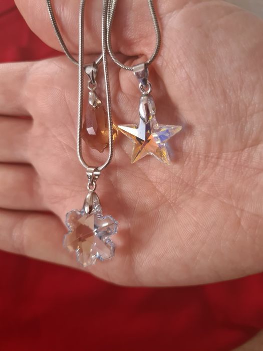 Сребърно Колие с Кристали Сваровски