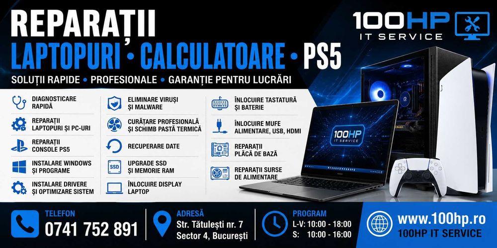 Service reparatii Laptop, Desktop Gaming, PS4, PS5