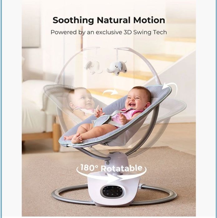 Momcozy електрическа бебешка люлка 3D Swing – почти нова, в кутия