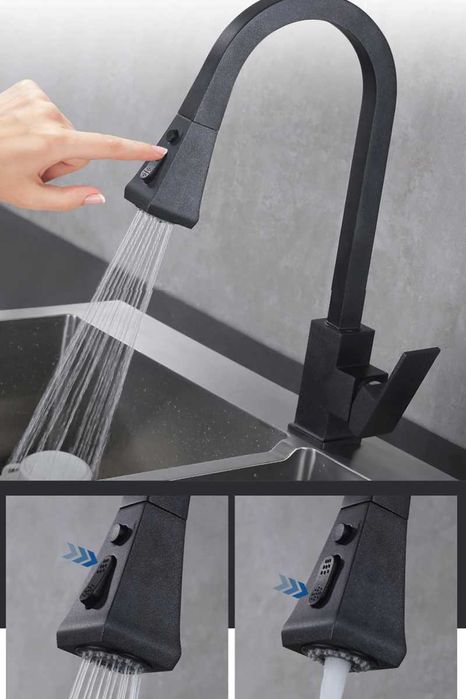 СМЕСИТЕЛ ЗА КУХНЯ  - черен - супер актуален