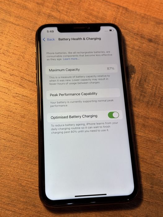 iPhone X, 256 GB, 87% battery health