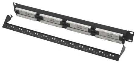 Коммутационная панель Pixietech 19"  1U 24 порта cat 5e