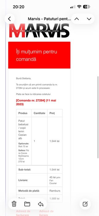 Vand patut bebe cu saltea inclusa in pret