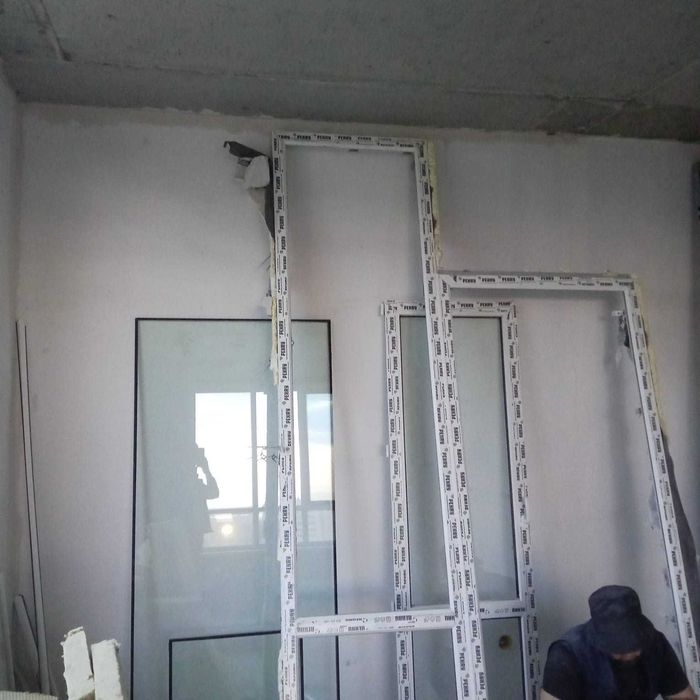 Перегородка лоджии новая