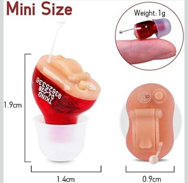 Мини CIC слухов апарат (за дясно ухо) Марка: TKING нов с 2 батерии