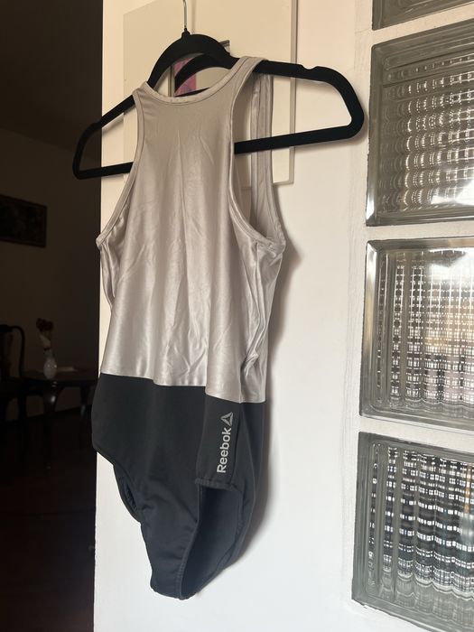 Body Reebok S de mișcare, dans, balet argintiu cu negru Dance Leotard