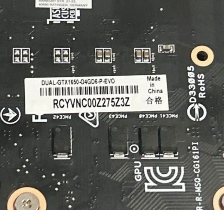 Asus GTX 1650 4gb GDDR6