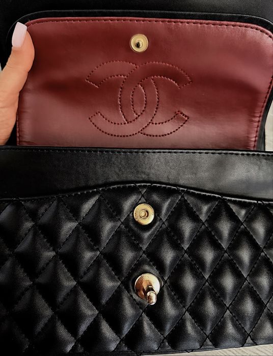 Чанта Chanel Classic 11.12 Lambskin & gold-tone metal black Нова