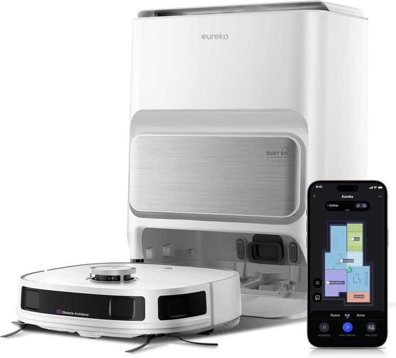 Прахосмукачка робот EUREKA J12 Ultra, Mop, самопочистване,пране,сушене