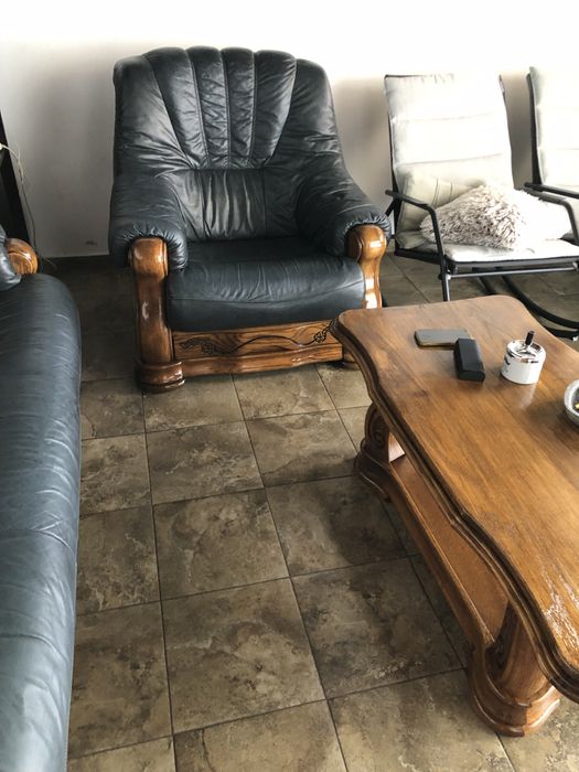 Set canapea din piele naturală