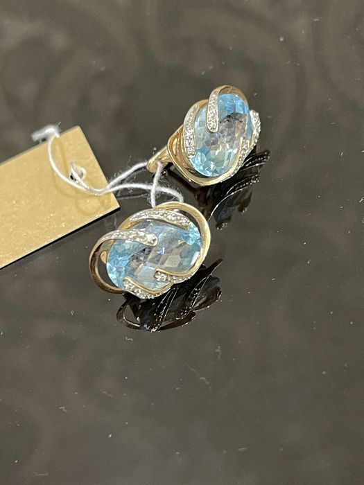 Золотые серьги, проба 583, вес 6.6 грамм