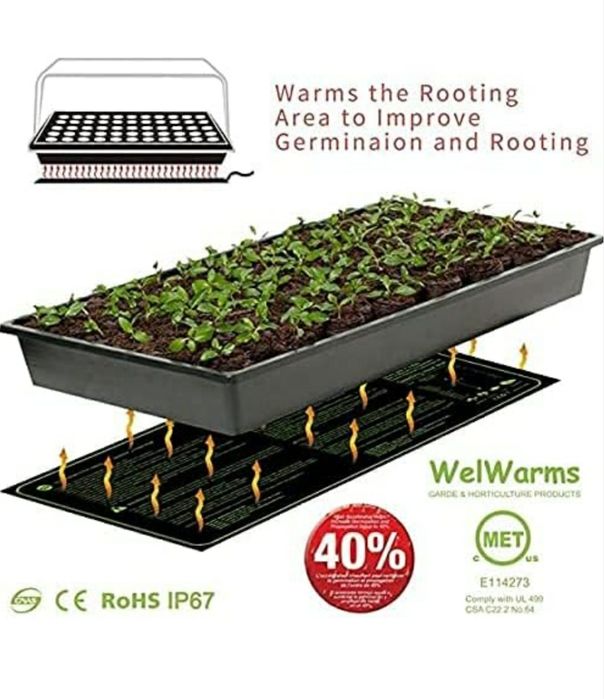 Covoraș de încălzire pentru plante, răsaduri, impermeabil, termostat