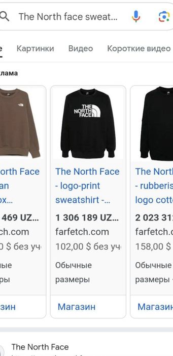 THE NORTH FACE оригинал свитшот