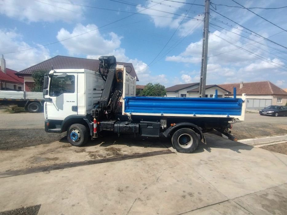 Man tgl 12.180 basculabil kipper si macara