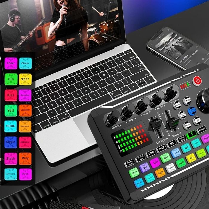 Placa de sunet externa , efecte de sunet și Bluetooth , ideala Karaoke Podcast Tiktok etc