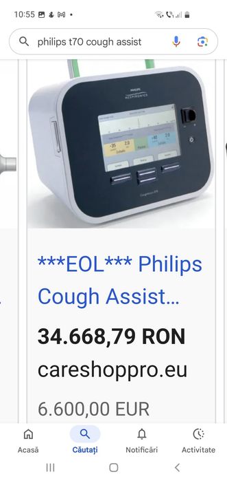 Aparat Apnee Philips Respironics Cough Assist T70