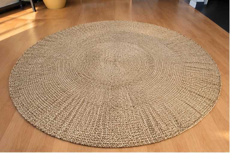 Covor rotund din iută naturală, 180 cm, The Home, stil boho